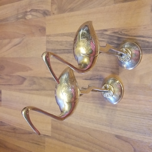 Brass Pair of Cranes, Herons or Egrets Statues